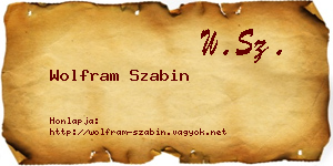 Wolfram Szabin névjegykártya